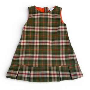 Baby Gap Green Plaid Dress 12–18M | Preppy Fall Holiday Tartan, Pleated